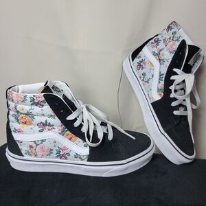 Vans SK8 Hi Zip Sneakers Garden Floral/True White Size 6 MEN & 7.5 Women's